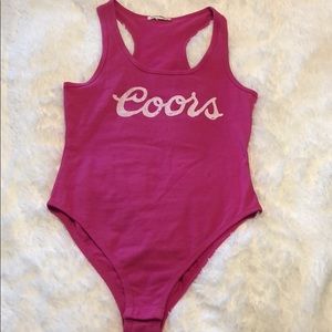 Pink Coors Girl body suit